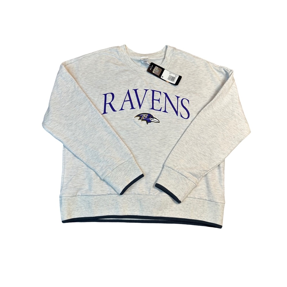 NFL Baltimore Ravens Chase Reeves Womens Fleece Sweatshirt Gray SKZ0533 Medium